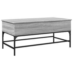 vidaXL Konferenčn&iacute; stolek &scaron;ed&yacute; sonoma 100 x 50 x 45 cm kompozit a kov