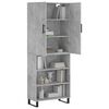 vidaXL Skř&iacute;ň highboard betonově &scaron;ed&aacute; 69,5x34x180 cm kompozitn&iacute; dřevo