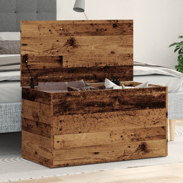 vidaXL Úložná truhla old wood 84 x 42 x 46 cm kompozitní dřevo
