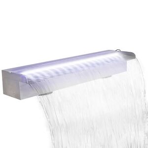 vidaXL Obd&eacute;ln&iacute;kov&aacute; baz&eacute;nov&aacute; font&aacute;na s LED nerezov&aacute; ocel 60 cm