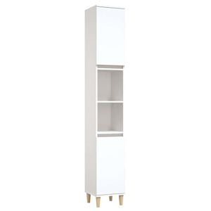 vidaXL Koupelnov&aacute; skř&iacute;ňka b&iacute;l&aacute; 30 x 30 x 190 cm kompozitn&iacute; dřevo