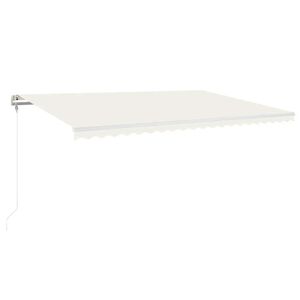 vidaXL Automatick&aacute; mark&yacute;za LED a senzor větru 500 x 300 cm kr&eacute;mov&aacute;