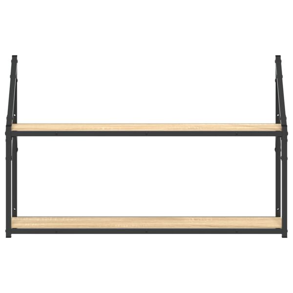 vidaXL 2patrov&aacute; n&aacute;stěnn&aacute; police dub sonoma 80 x 21 x 51 cm kompozit