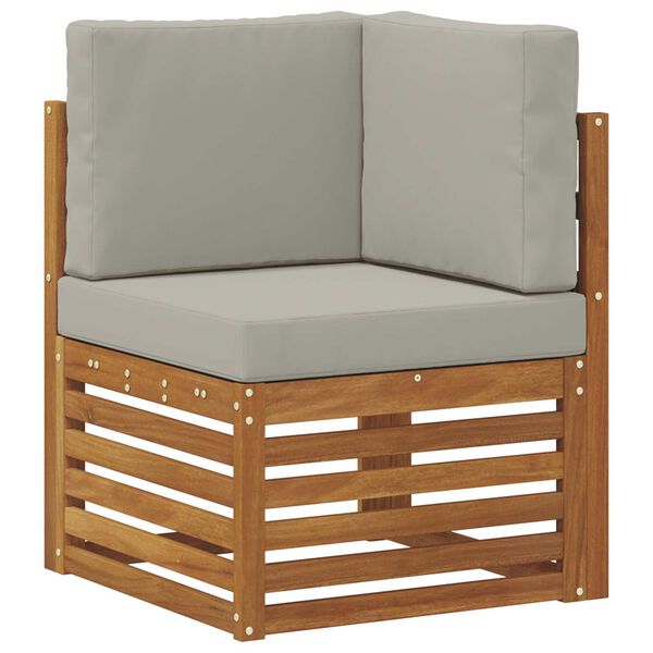 vidaXL Rohov&aacute; sofa sada s pol&scaron;t&aacute;řem 9 pcs Př&iacute;rodn&iacute; a světle &scaron;ed&aacute;