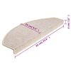 vidaXL Schodov&eacute; rohože 15 ks 65 x 24 x 4 cm b&eacute;žov&eacute;, půlkulat&eacute;, velk&eacute;
