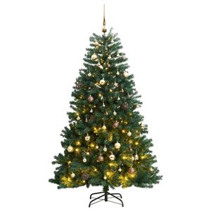 vidaXL Uměl&yacute; skl&aacute;pěc&iacute; v&aacute;nočn&iacute; stromek s 300 LED a koulemi 180 cm