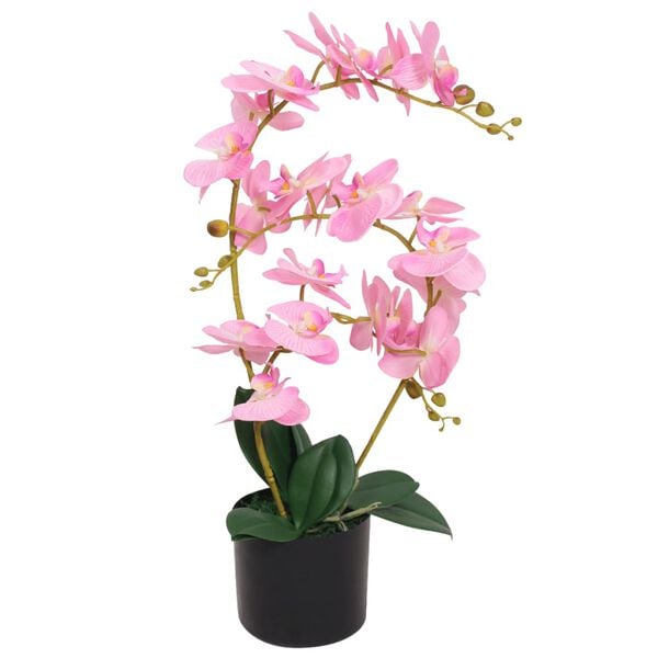 vidaXL Uměl&aacute; rostlina orchidej s květin&aacute;čem 65 cm růžov&aacute;