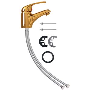 vidaXL Umyvadlová směšovací baterie zlatá 13 x 10 cm