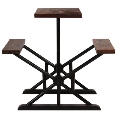 vidaXL Barový stůl s lavicemi masivní recyklované dřevo 120x50x107 cm