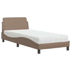 vidaXL Postel s matrac&iacute; Dover cappuccino 80 x 200 cm uměl&aacute; kůže