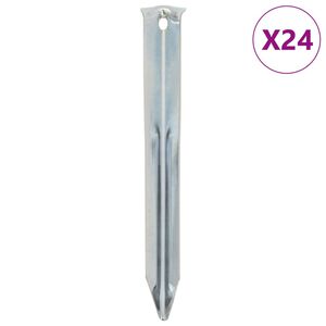 vidaXL Stanov&eacute; kol&iacute;ky 24 ks 17 cm &Oslash;p20 mm Pozinkovan&aacute; ocel