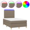 vidaXL Box spring postel s matrac&iacute; a LED taupe 120 x 200 cm textil