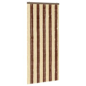 vidaXL Z&aacute;clona proti hmyzu Chenille Hněd&aacute; a b&eacute;žov&aacute; 90 x 200 cm 100% PP