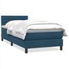 vidaXL Box spring postel s matrac&iacute; tmavě modr&aacute; 100x220 cm samet