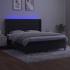 vidaXL Box spring postel s matrac&iacute; a LED čern&aacute; 180x200 cm samet