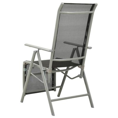 vidaXL Polohovací zahradní židle textilen a hliník stříbrná