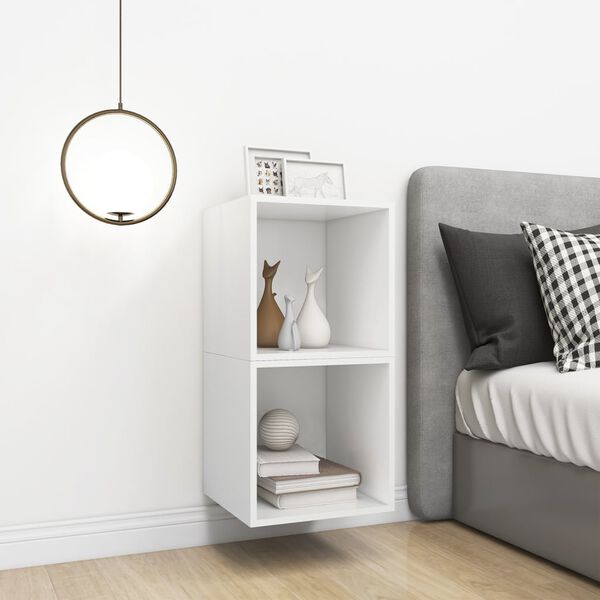 vidaXL N&aacute;stěnn&eacute; skř&iacute;ňky 2 ks b&iacute;l&eacute; 37 x 37 x 37 cm dřevotř&iacute;ska