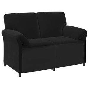 vidaXL Sofa pro dvě osoby Čern&aacute; 138 x 83 x 95 cm Samet