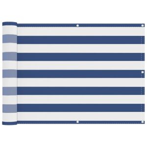 vidaXL Balkonov&aacute; clona Modr&aacute; a b&iacute;l&aacute; 75 x 200 cm PU potažen&yacute; oxford alu