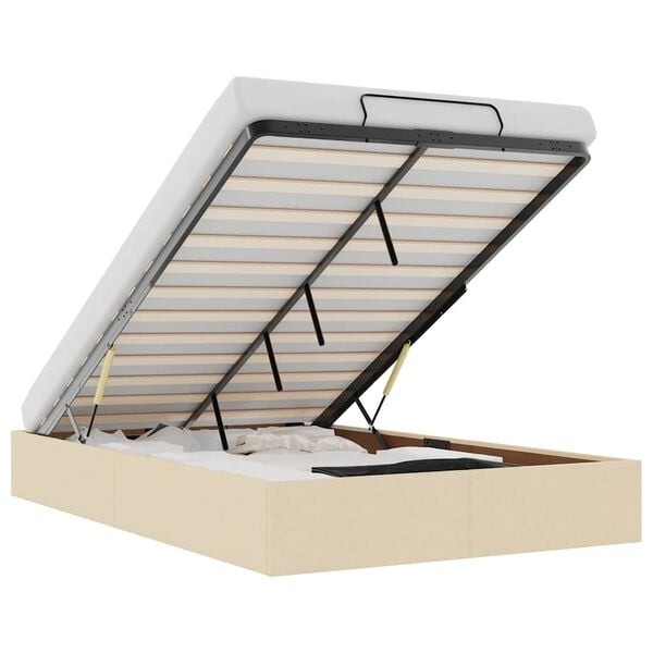 vidaXL Osmansk&yacute; r&aacute;m postele bez matrac&iacute; kr&eacute;mově 120x190 cm textil