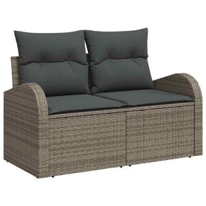 vidaXL Zahradn&iacute; sofa s pol&scaron;t&aacute;řem &Scaron;ed&aacute; 124 x 62 x 69cm polyratan