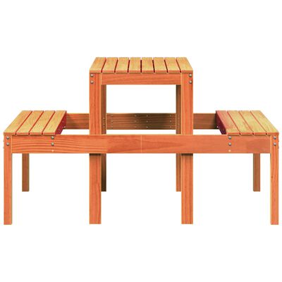 vidaXL Piknikový stůl voskově hnědý 110x134x75 cm masivní borové dřevo