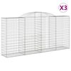 vidaXL Klenut&eacute; gabionov&eacute; ko&scaron;e 3 ks 300x50x140/160cm pozinkovan&eacute; železo