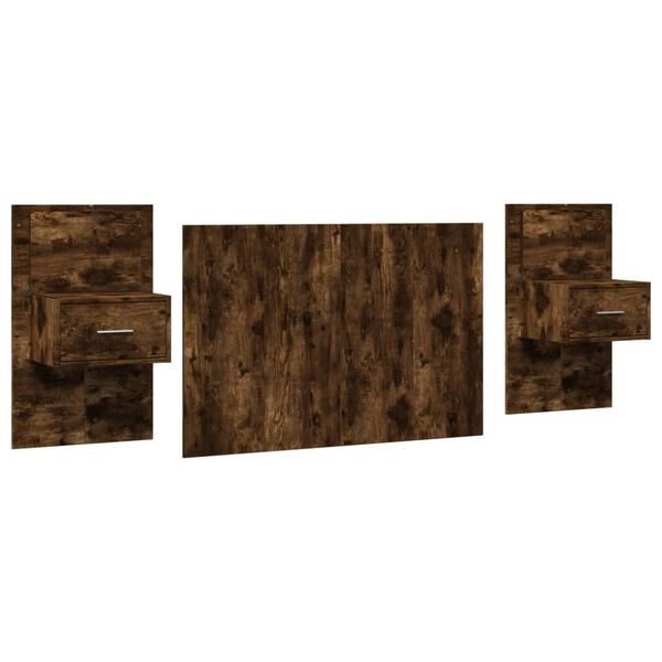 vidaXL Čelo postele se skř&iacute;ňkami kouřov&yacute; dub 120 cm kompozitn&iacute; dřevo