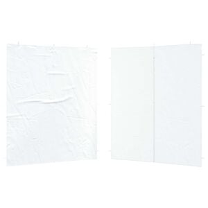 vidaXL Bočn&iacute; stěna p&aacute;rty stanu 2 ks 200 x 195 cm B&iacute;l&aacute; PE a ocel