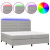 vidaXL Box spring postel s matrac&iacute; a LED světle &scaron;ed&aacute; 200x200 cm textil