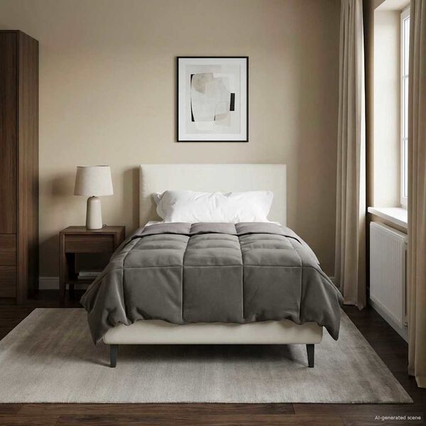 vidaXL Letn&iacute; přikr&yacute;vka &Scaron;něrov&aacute;n Světle &scaron;ed&aacute; 135 x 200 cm Mikrovl&aacute;kno