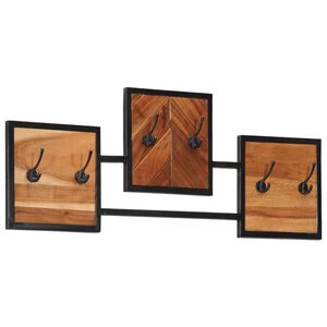 vidaXL N&aacute;stěnn&yacute; vě&scaron;&aacute;k 90 x 1 x 35 cm masivn&iacute; ak&aacute;ciov&eacute; dřevo a železo