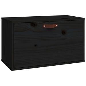 vidaXL N&aacute;stěnn&aacute; skř&iacute;ňka čern&aacute; 60x30x35 cm masivn&iacute; borov&eacute; dřevo