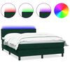 vidaXL Box spring postel s matrac&iacute; a LED tmavě zelen&aacute; 160x210 cm samet