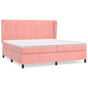 vidaXL Box spring postel s matrac&iacute; růžov&aacute; 200x200 cm samet
