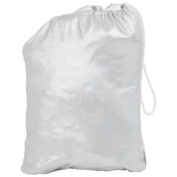 vidaXL Polovičn&iacute; autopotah s h&aacute;čky stř&iacute;brn&yacute; L