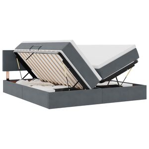 vidaXL Postel s &uacute;ložn&yacute;m prostorem s matrac&iacute; Tmavě &scaron;ed&aacute; 100 x 200 cm