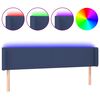 vidaXL Čelo postele s LED modr&eacute; 203 x 16 x 78/88 cm textil