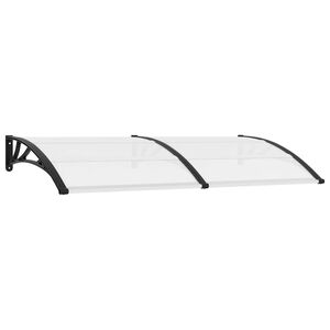 vidaXL Vchodov&aacute; stř&iacute;&scaron;ka čern&aacute; a průhledn&aacute; 200 x 75 cm polykarbon&aacute;t