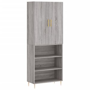 vidaXL Skř&iacute;ň highboard &scaron;ed&aacute; sonoma 69,5 x 34 x 180 cm kompozitn&iacute; dřevo