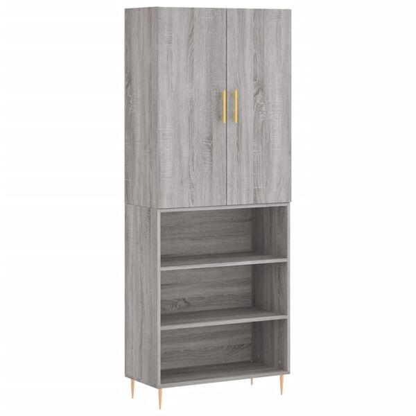 vidaXL Skř&iacute;ň highboard &scaron;ed&aacute; sonoma 69,5 x 34 x 180 cm kompozitn&iacute; dřevo