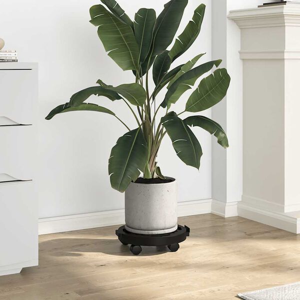 vidaXL Voz&iacute;ky na rostliny na kolečk&aacute;ch 5 ks průměr 30 cm čern&eacute; 170 kg