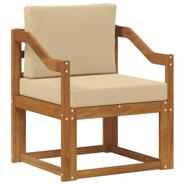 vidaXL Venkovn&iacute; pohovka Masivn&iacute; ak&aacute;ciov&eacute; dřevo a polyester Př&iacute;rodn&iacute;