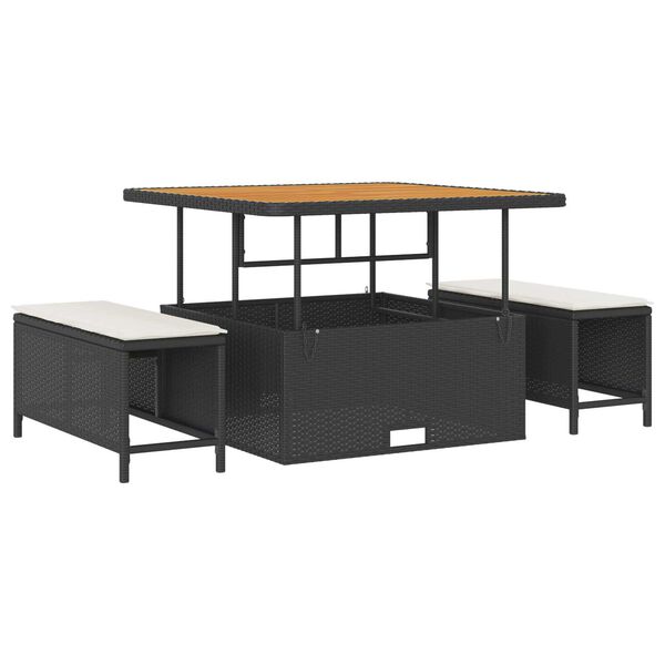 vidaXL Sada zahradn&iacute;ch pohovek 9 pcs Čern&aacute; a kr&eacute;mov&aacute; 100 x 100 x 71 cm