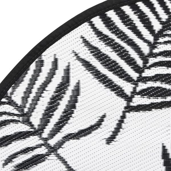 vidaXL Venkovn&iacute; koberec ARAKIL b&iacute;l&yacute; a čern&yacute; &Oslash; 160 cm PP