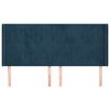 vidaXL Čelo postele typu u&scaron;&aacute;k tmavě modr&aacute; 183x16x118/128 cm samet