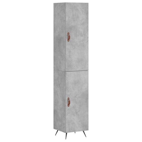 vidaXL Skř&iacute;ň highboard betonově &scaron;ed&aacute; 34,5x34x180 cm kompozitn&iacute; dřevo