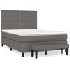 vidaXL Box spring postel s matrac&iacute; &scaron;ed&aacute; 140x200 cm uměl&aacute; kůže