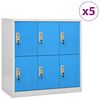vidaXL Uzamykateln&eacute; skř&iacute;ně 5 ks světle &scaron;ed&eacute; a modr&eacute; 90x45x92,5 cm ocel