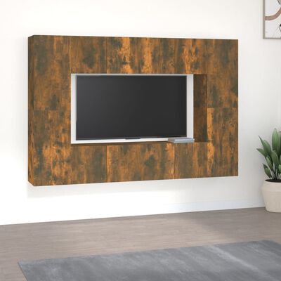 vidaXL 8dílný set TV skříněk kouřový dub kompozitní dřevo